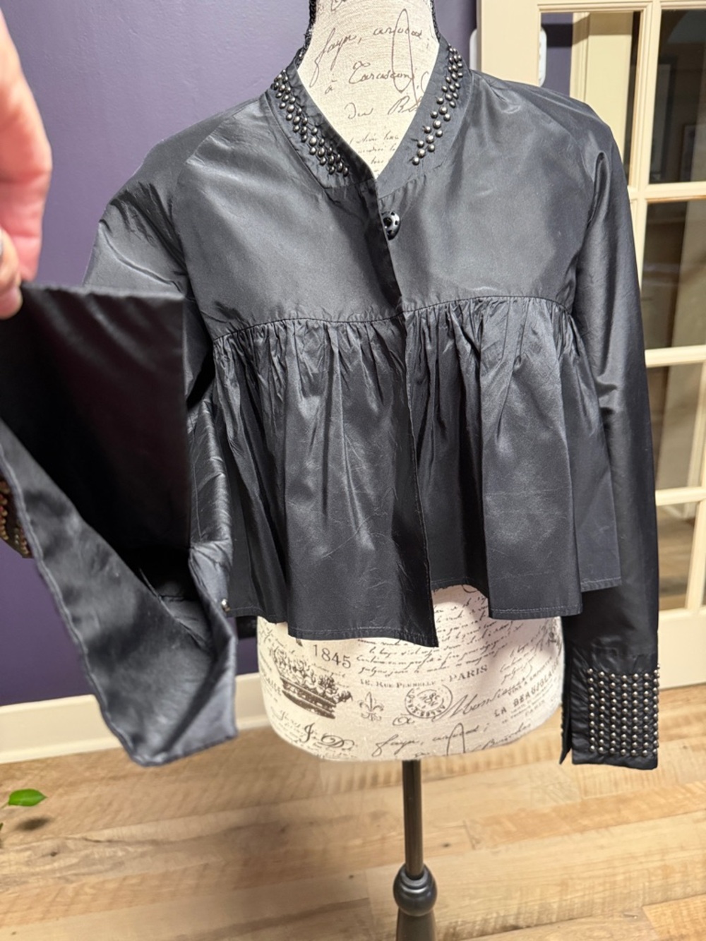 Thomas Wylde Silk Studded Bolero Jacket